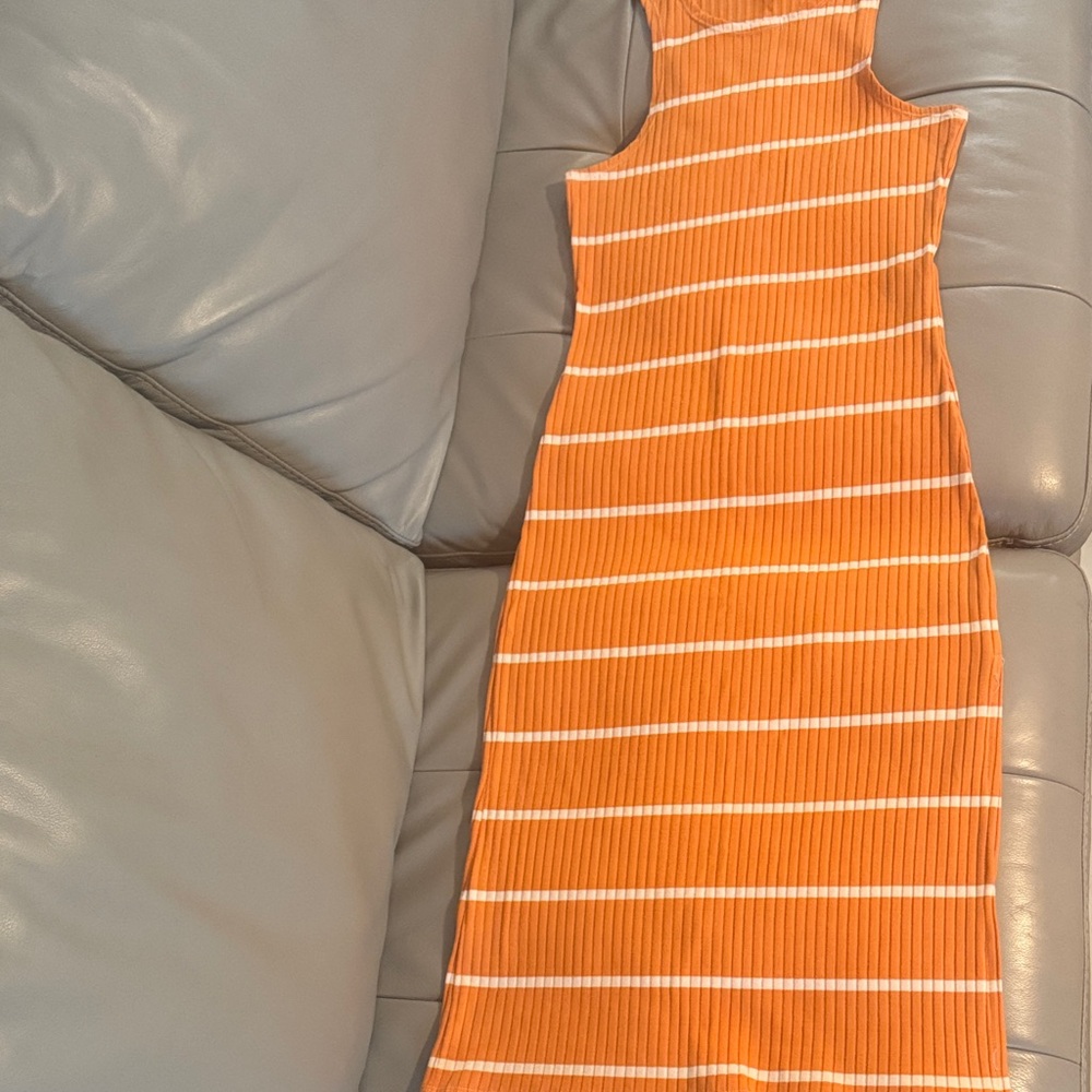 Sanctuary Vibrant Orange and White Striped Dress